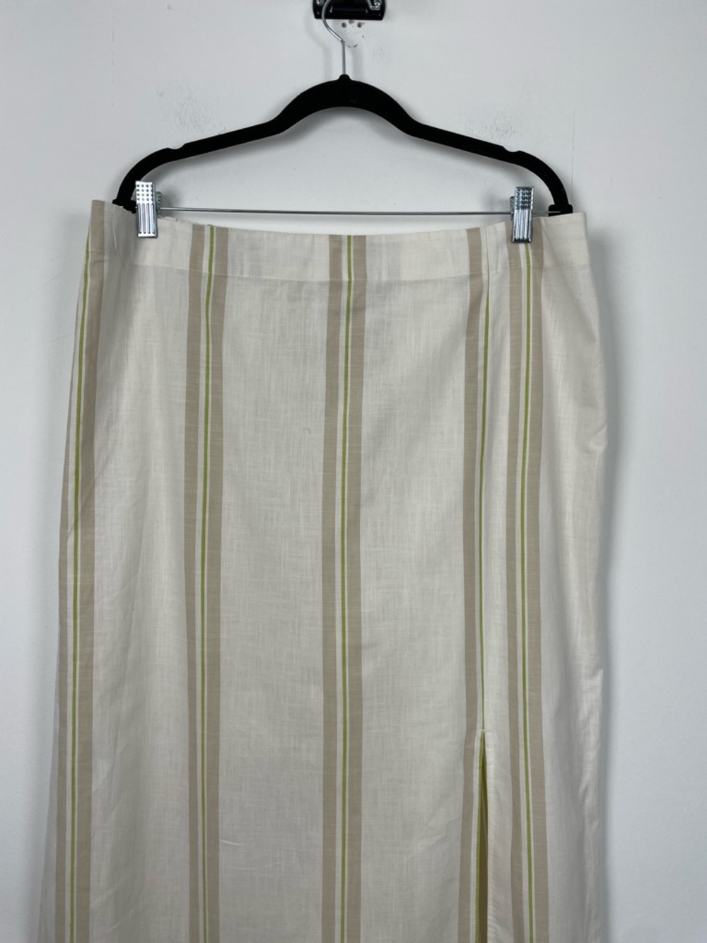 A New Day A Line Slit Front Cream Stripe Maxi Elastic Back Waist Skirt Women XXL - Picture 4 of 8